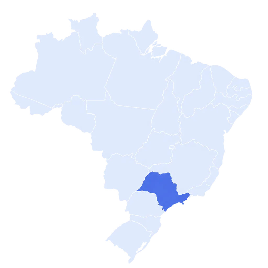 Mapa do Brasil com São Paulo em destaque