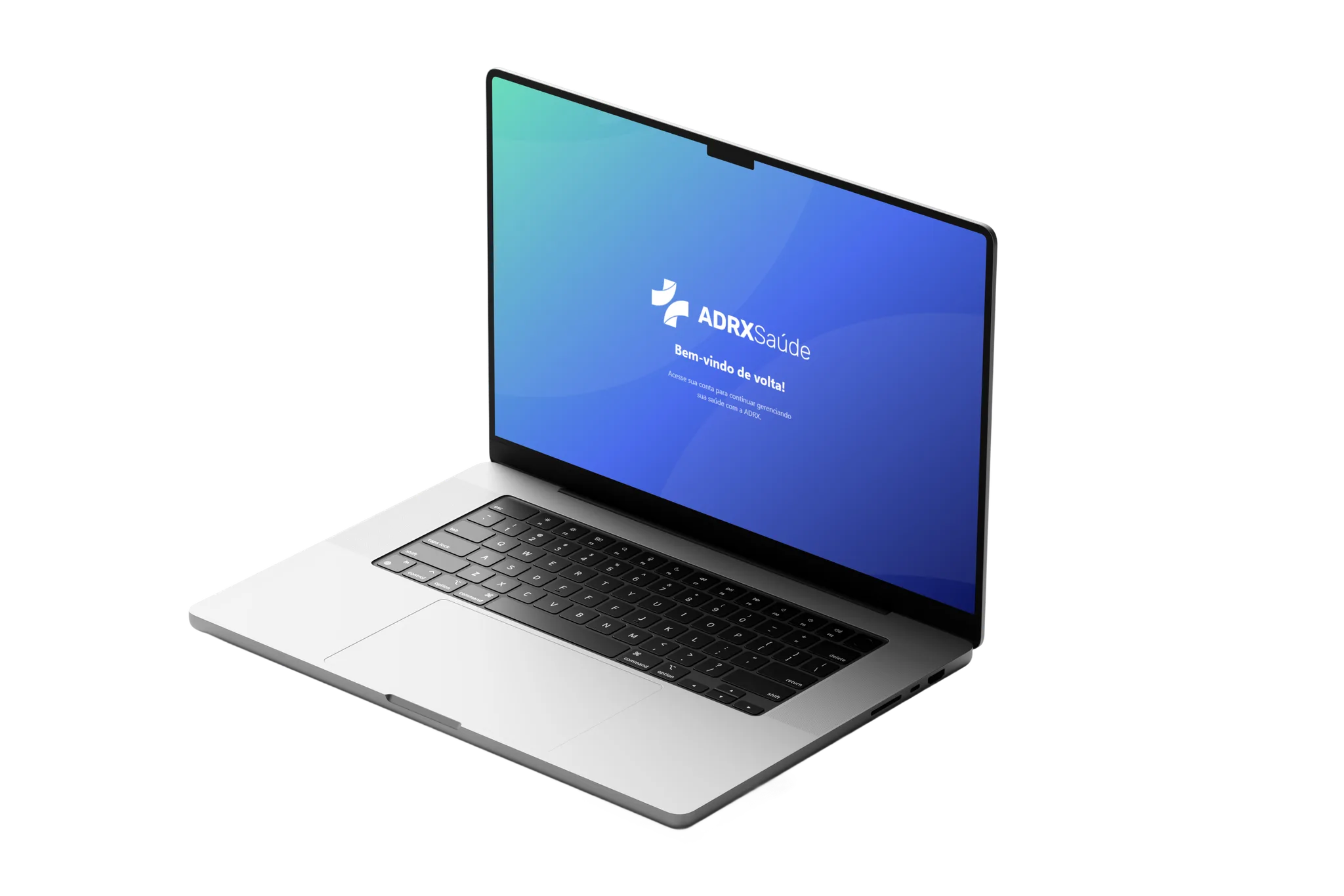 Notebook com a plataforma ADRX Saúde aberta